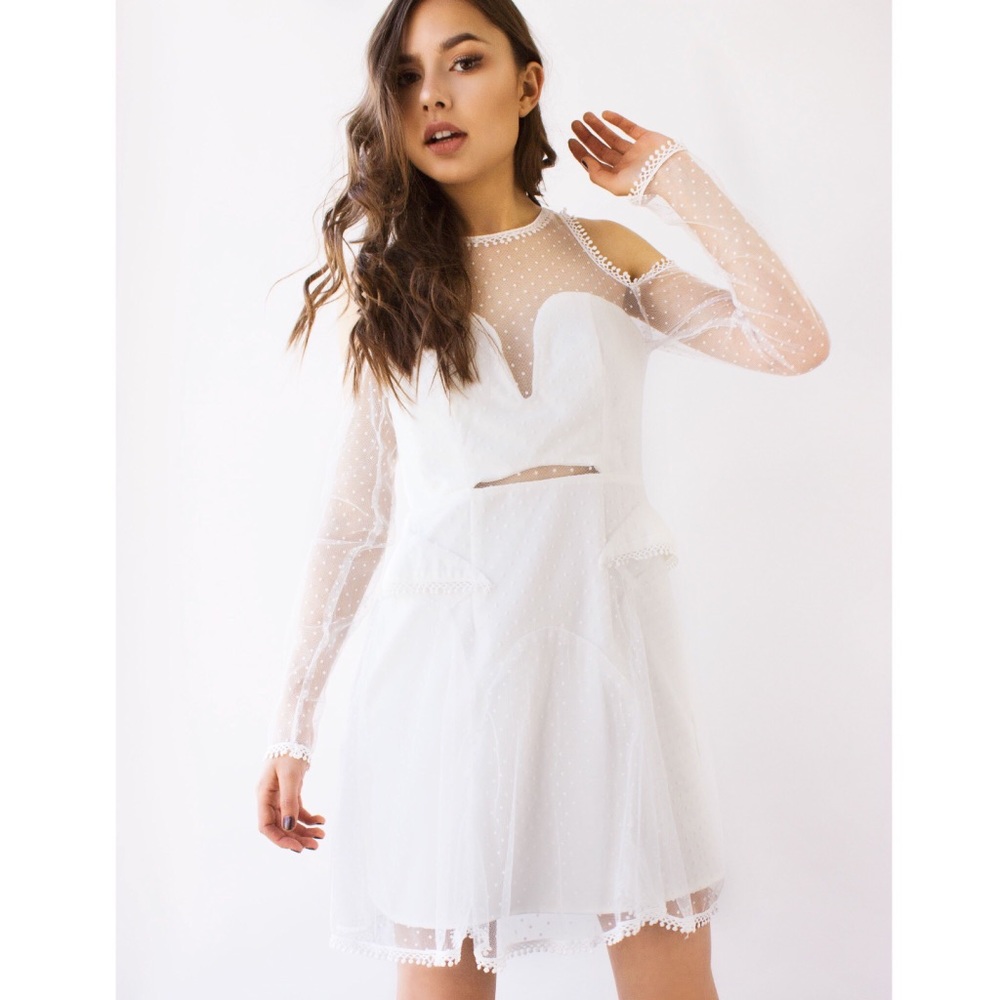 White lace Mini Dress